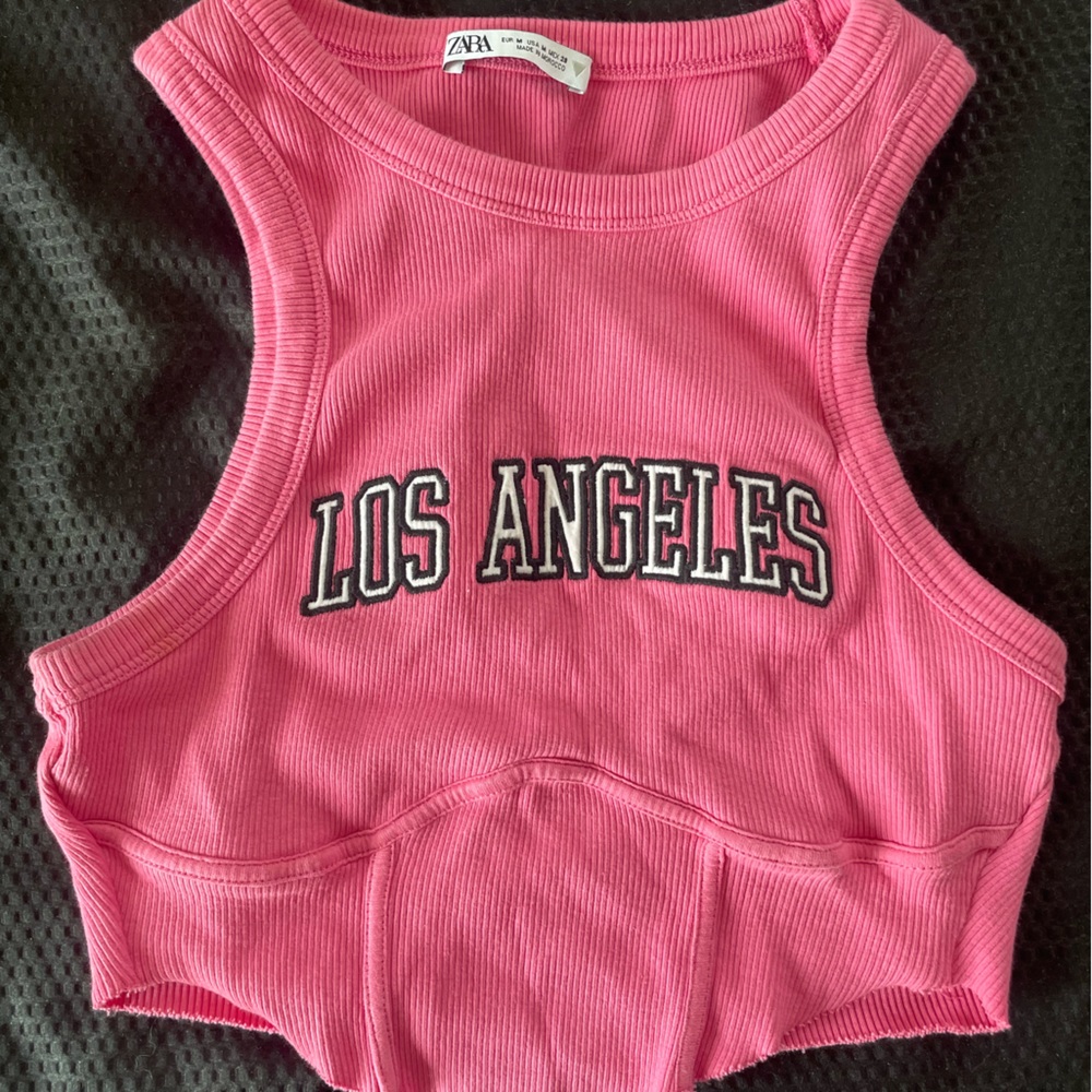 Zara crop graphic top